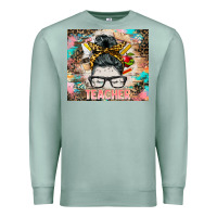 Seafoam teacher messy bun tumbler Premium Sweatshirt - BarkalooDesign