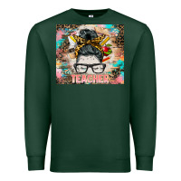 Sports Green teacher messy bun tumbler Premium Sweatshirt - BarkalooDesign