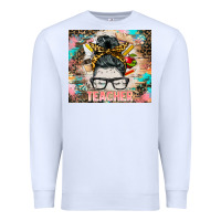 White teacher messy bun tumbler Premium Sweatshirt - BarkalooDesign