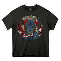 Asphalt Black Angus Calf Christmas Heavy Core Tee - RanaPortraitStore
