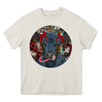 Cream Black Angus Calf Christmas Heavy Core Tee - RanaPortraitStore