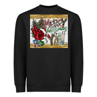 Black merry christmas y'all Heavyweight Sweatshirt - CowhideDigitalArt