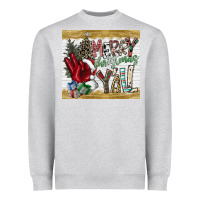 Heather Grey merry christmas y'all Heavyweight Sweatshirt - CowhideDigitalArt