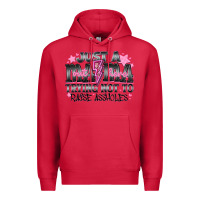 Cardinal Just a Mama Out Here Trying Not To Raise Assholes Premium Hoodie - CowhideDigitalArt
