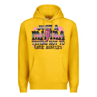 Lemon Just a Mama Out Here Trying Not To Raise Assholes Premium Hoodie - CowhideDigitalArt