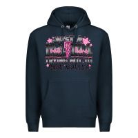 Navy Just a Mama Out Here Trying Not To Raise Assholes Premium Hoodie - CowhideDigitalArt