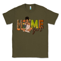 Army Green Home girl Fall afro girl Classic Tee - NancyCooperArtShop