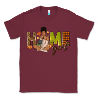 Burgundy Home girl Fall afro girl Classic Tee - NancyCooperArtShop