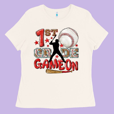 Back To School 1st Baseball Game On Ladies Tee Designed By Nancycooperartshop