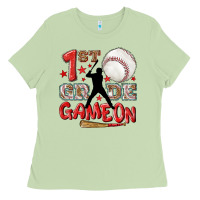 Matcha back to school 1st baseball game on Ladies Tee - NancyCooperArtShop