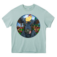 Arona Black Angus Cattle with Santa Chick Christmas Heavy Core Tee - RanaPortraitStore