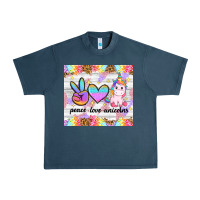Midnight Navy peace loeve unicorns Urban Heavy Tee - CowGirlArtShop