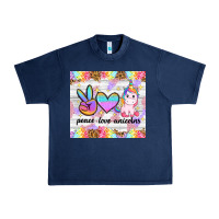 Navy peace loeve unicorns Urban Heavy Tee - CowGirlArtShop