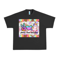 Pigment Black peace loeve unicorns Urban Heavy Tee - CowGirlArtShop