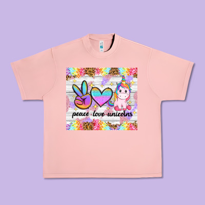 Peace Loeve Unicorns Urban Heavy Tee Designed By Cowgirlartshop