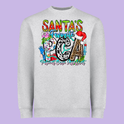 Santas Favorite Pca Patient Care Assistant Heavyweight Sweatshirt Designed By Cowhidedigitalart