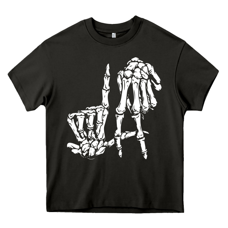 La Hand Sign Lazy Diy Halloween Costume Skeleton Los Angeles Pullover Heavy Core Tee by trangStudio | Teevron