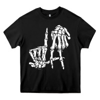 Black la hand sign lazy diy halloween costume skeleton los angeles pullover Heavy Core Tee - trangStudio