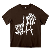 Chocolate Brown la hand sign lazy diy halloween costume skeleton los angeles pullover Heavy Core Tee - trangStudio