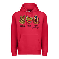Cardinal Peace Love Lady Of Guadalupe Premium Hoodie - RanaPortraitStore