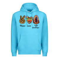 Peace Love Lady Of Guadalupe Premium Hoodie | Teevron