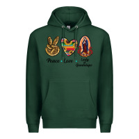 Sports Green Peace Love Lady Of Guadalupe Premium Hoodie - RanaPortraitStore