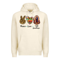 Tofu Peace Love Lady Of Guadalupe Premium Hoodie - RanaPortraitStore