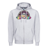 Heather Grey happy mothers day Zipper Hoodie - SublimationCraftShop