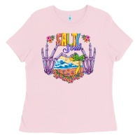 Bubblegum Pink Salty soul Ladies Tee - NancyCooperArtShop