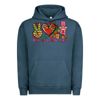 Pigment Midnight Navy peace love nutcraker Urban Hoodie - AdoDesignShop