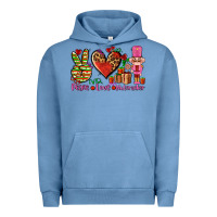 Pigment Pebble Blue peace love nutcraker Urban Hoodie - AdoDesignShop