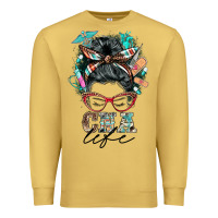 Antique Gold nurse cna life messy bun Premium Sweatshirt - BarkalooDesign