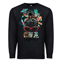Black nurse cna life messy bun Premium Sweatshirt - BarkalooDesign