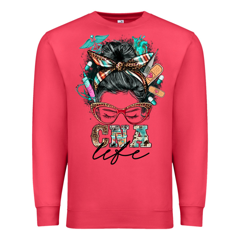 Nurse Cna Life Messy Bun Premium Sweatshirt by BarkalooDesign | Teevron