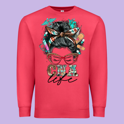 Nurse Cna Life Messy Bun Premium Sweatshirt Designed By Barkaloodesign