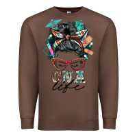 Chestnut nurse cna life messy bun Premium Sweatshirt - BarkalooDesign
