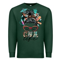 Sports Green nurse cna life messy bun Premium Sweatshirt - BarkalooDesign