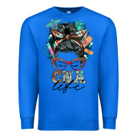 True Royal nurse cna life messy bun Premium Sweatshirt - BarkalooDesign