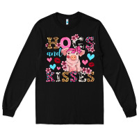 Black hogs and kisses pig  olivia Long Sleeve Tee - OliviaCreatesArt