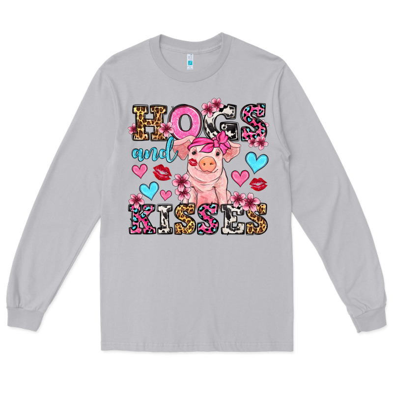 Hogs And Kisses Pig  Olivia Long Sleeve Tee by OliviaCreatesArt | Teevron