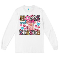 White hogs and kisses pig  olivia Long Sleeve Tee - OliviaCreatesArt