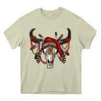 Mossy Western Christmas Bull Skull Heavy Core Tee - RanaPortraitStore