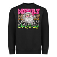 Black merry merry merry christmas Heavyweight Sweatshirt - CowhideDigitalArt