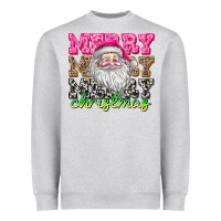 Heather Grey merry merry merry christmas Heavyweight Sweatshirt - CowhideDigitalArt