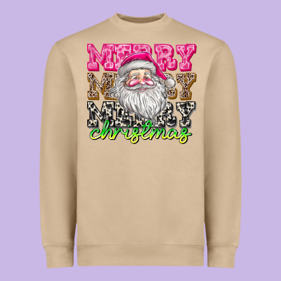 Merry Merry Merry Christmas Heavyweight Sweatshirt Designed By Cowhidedigitalart