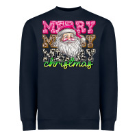 Navy merry merry merry christmas Heavyweight Sweatshirt - CowhideDigitalArt