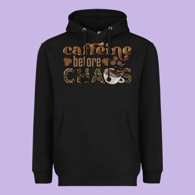 Caffeine Before Chaos Heavyweight Hoodie Designed By Barkaloodesign