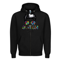Black autism dad Zipper Hoodie - CowhideDigitalArt