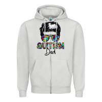 Dove Grey autism dad Zipper Hoodie - CowhideDigitalArt