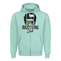 Seafoam autism dad Zipper Hoodie - CowhideDigitalArt